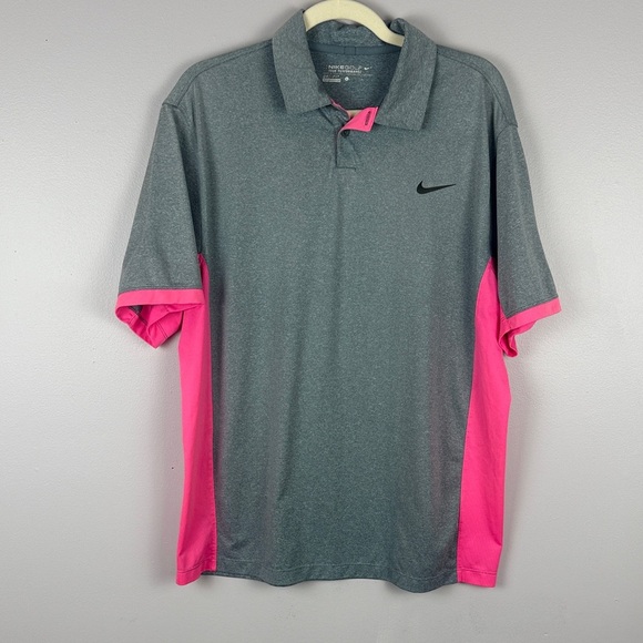 Nike Golf Tour Performance Pink Gray Short Sleeve Tee Size Large - Picture 2 of 8